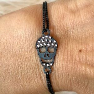 Delicate tiny skull bracelet